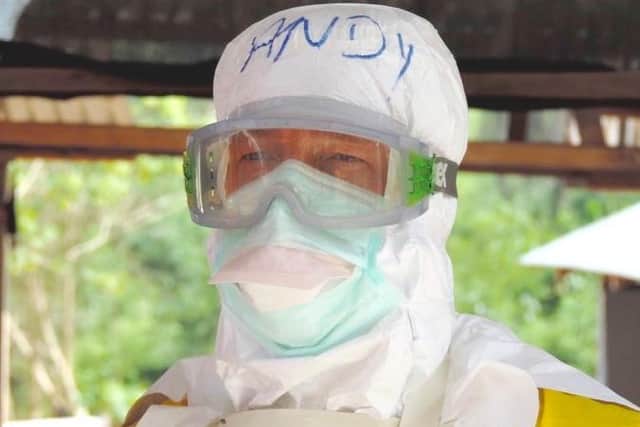 Andy whilst working during the Ebola outbreak.