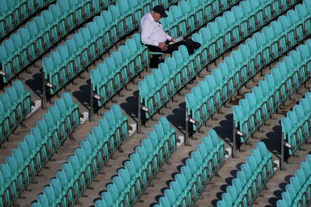 One's a crowd: How cricket could look on resumption. Picture: PA