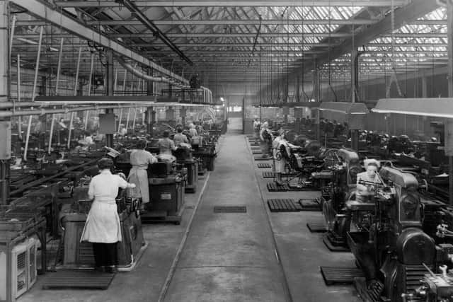 Women working in Sheffield's factories helped with the war effort.