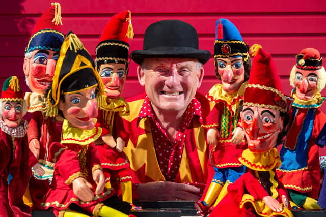 Childrens Entertainer Professor Ron Wood with some of his Punch and Judy puppets. Picture: Bruce Rollinson