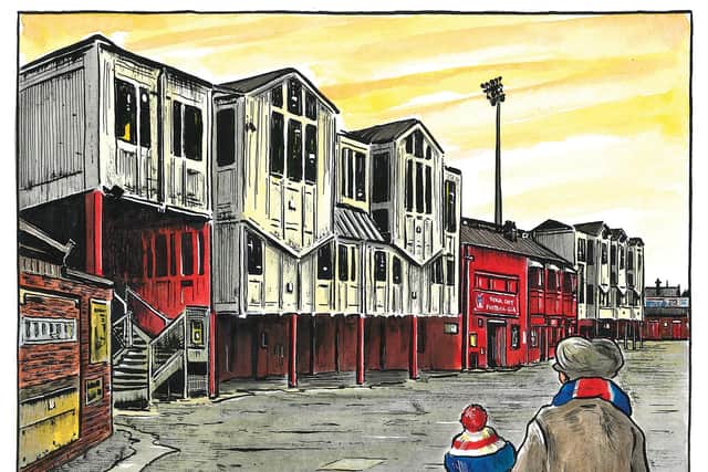 Bootham Crescent: A ground full of cup memories. Illustration: Graeme Bandeira