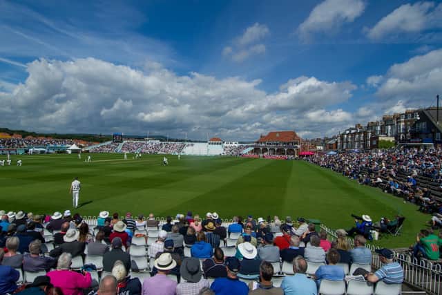 PACKED: How Scarborough Cricket Club normally looks when Yorkshire CCC play there during the summer, on this occasion against Essex back in August 2017. Picture James Hardisty.