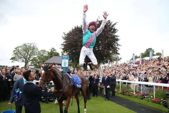 This was Frankie Dettori after Enable's Yorkshire Oaks win last year.