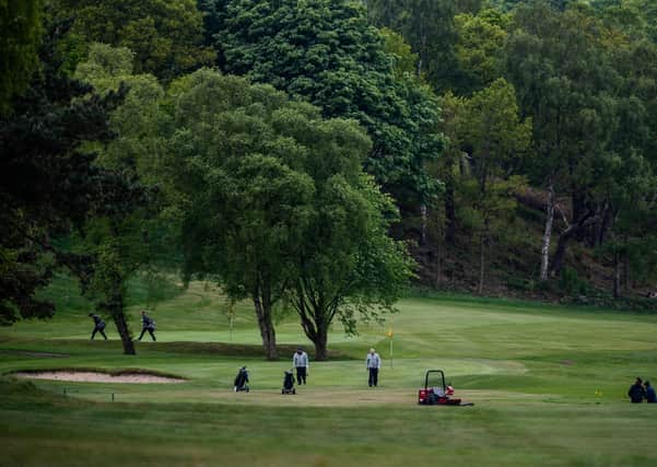On May 13, golfers retruned to their clubs today for the first time since the UK Lockdown after the governments announcement to ease restrictions This was the scene at Headingley Golf Club, Leeds. (Picture: James Hardisty)