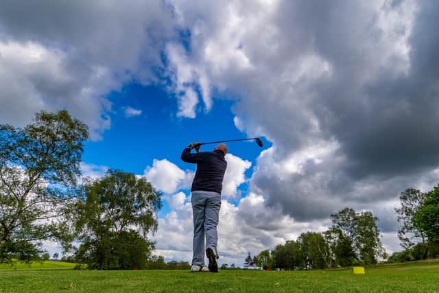 Pictured Charlie Dunn, of Leeds, tees off at hole 4 of Headingley Golf Club, Leeds. (Picture: James Hardisty)