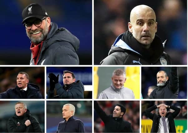 LEADING LIGHTS: The bosses of the top 10 Premier League clubs, as the standings are ahead of the 2019-20 season's resumption after the coronaviru pandemic.