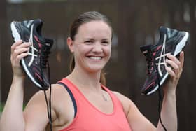Caroline Brady from Harrogate who is recovering from a stroke is running a marathon over a month
Picture Gerard Binks