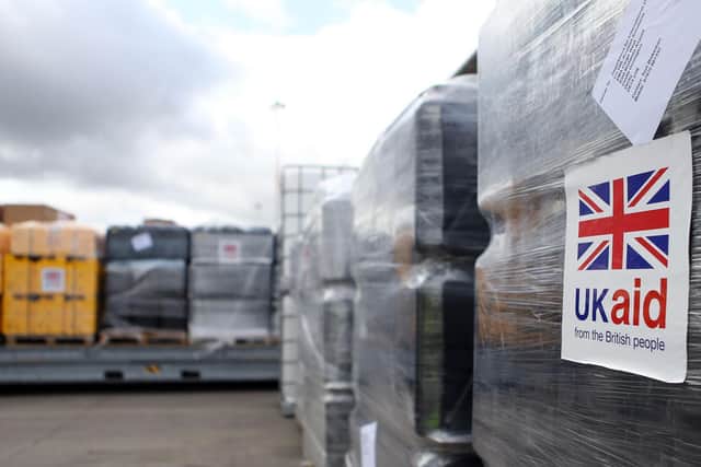 File photo of cargo from UK Aid waiting to be loaded on to an Antonov An-12B aircraft at East Midlands Airport as Prime Minister Boris Johnson has announced that he has merged the Department for International Development (Dfid) with the Foreign Office, creating a new department, the Foreign Commonwealth and Development Office. Photo: PA