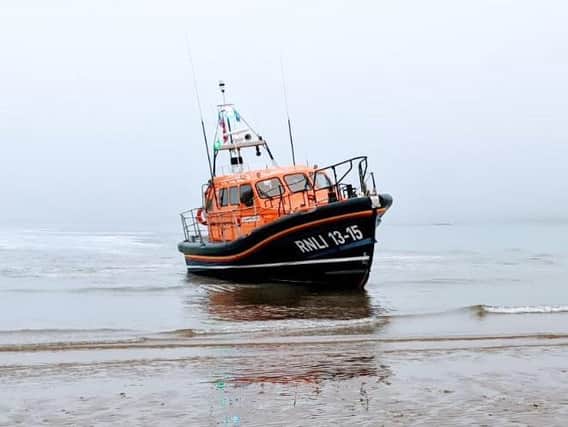 The RNLI lifeboat arrives back at Scarborough after 12 hours at sea (pic: Erik Woolcott)