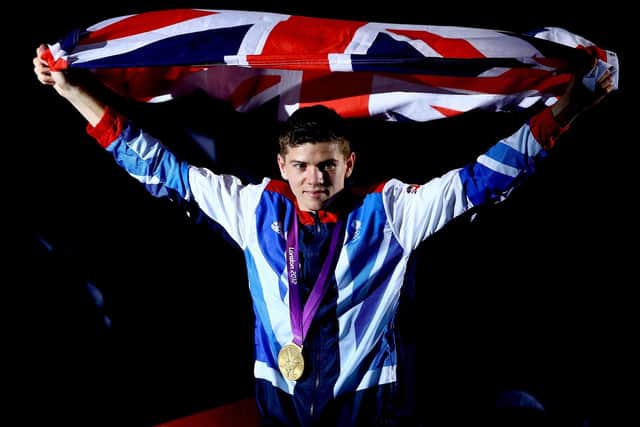 Gold medallist Luke Campbell celebrates after his 2012 Olympics victory Picture: Paul Gilham/Getty Images