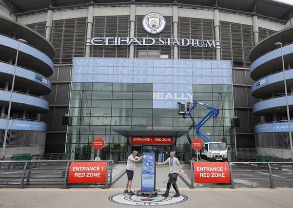 Man City v Arsenal on the first day back (Picture: PA)