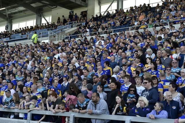 Fans of Leeds Rhinos and other clubs could hear details of the sport's resumption by the end of this month. Picture by Steve Riding.