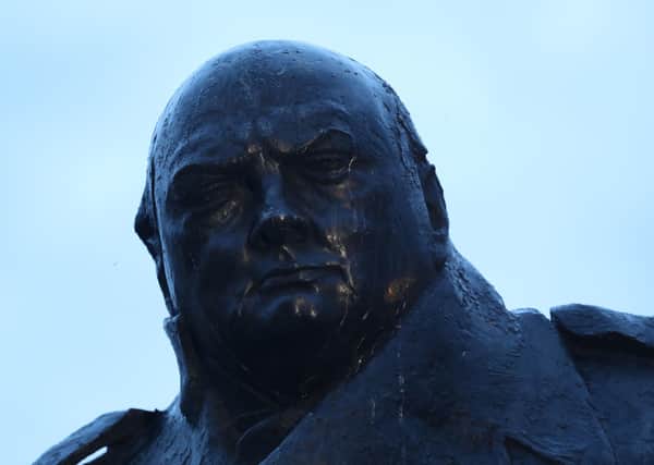 The Winston Churchill statue in Parliament Square.
