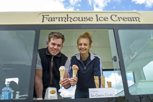 Ellie Coultherd, with partner Scott Rogers whose family own Yorkshire Dales Ice Cream near Skipton. Picture Tony Johnson