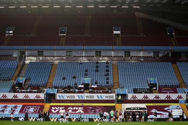 Aston Villa and Sheffield United players walk down the tunnel after the Premier League match at Villa Park, Birmingham. (Picture: PA)
