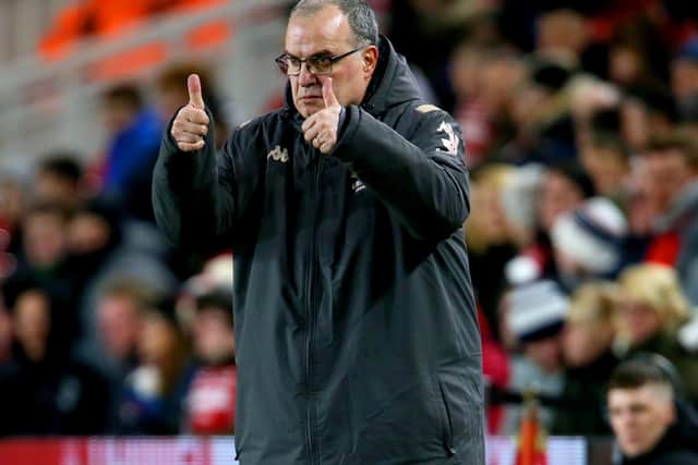 Leeds United manager Marcelo Bielsa gestures on the touchline (Picture: PA)