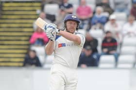 Hitting back: Andrew Gale  goes on the attack during his innings of 124 against durham after having dropped himself in the previous match. Picture: Steve Riding