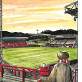 Scarborough's old ground on Seamer Road (Cartoon: Graeme Bandeira)