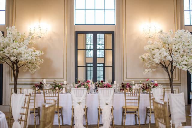The orangerie/ballroom is perfect for weddings and events