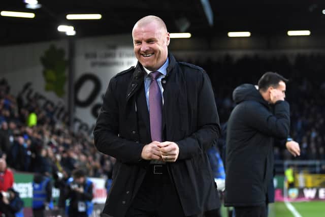 BURNLEY, ENGLAND - MARCH 07: Sean Dyche, Manager of Burnley prior to the Premier League match between Burnley FC and Tottenham Hotspur at Turf Moor on March 07, 2020 in Burnley, United Kingdom. (Photo by Michael Regan/Getty Images)