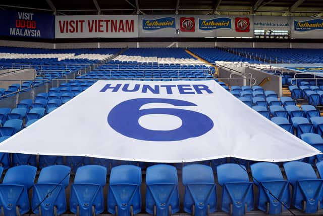 A tribute to former Leeds United player Norman Hunter ahead of the Championship match at Cardiff City Stadium. Picture: David Davies/PA
