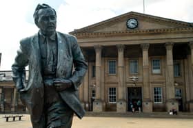 Harold Wilson statue outside the town's railway station.Picture Bruce Rollinson