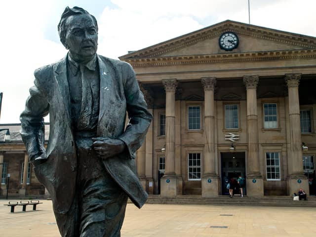 Harold Wilson statue outside the town's railway station.
Picture Bruce Rollinson