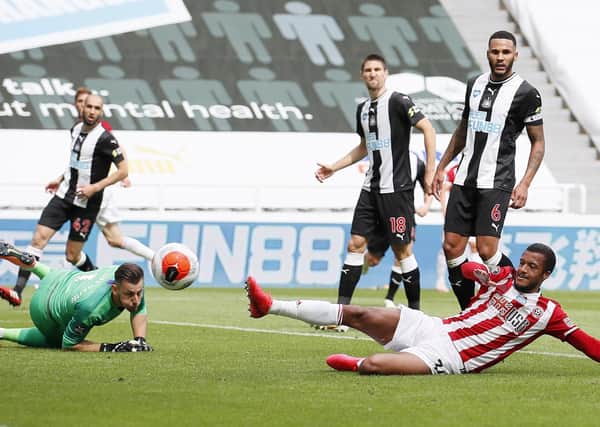 FRUSTRATING: Sheffield United's Richairo Zivlovic misses a chance at St. James's Park. Picture: Simon Bellis/Sportimage