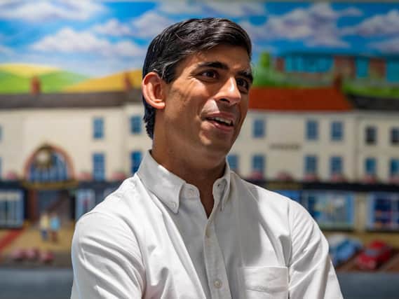 Rishi Sunak, Chancellor of the Exchequer, visiting Northallerton, in North Yorkshire, at the weekend.