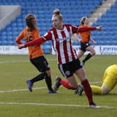 New deal - Jade Pennock celebrates scoring the first goal during the The FA Women's Championship match at the Proact Stadium, Chesterfield (Picture: Simon Bellis/Sportimage)