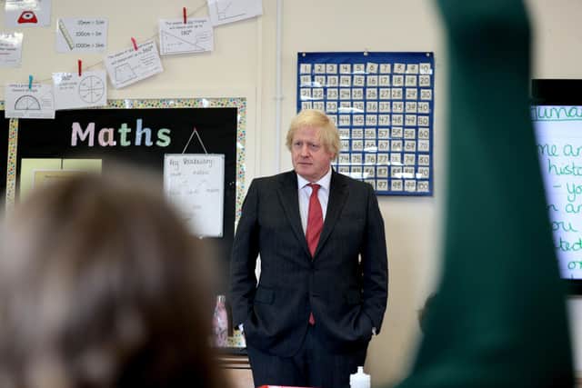 Boris Johnson during a school visit last week.