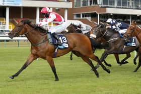 Liberty Beach and Jason Hart win The Betway Cecil Frail Fillies Stakes at Haydock Racecourse. Picture: Dan Abraham/PA