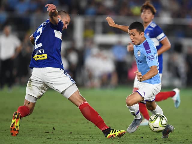 PROMISE: Ian Poveda, in action for Manchester City.  Picture: Charly Triballeau/AFP/Getty Images
