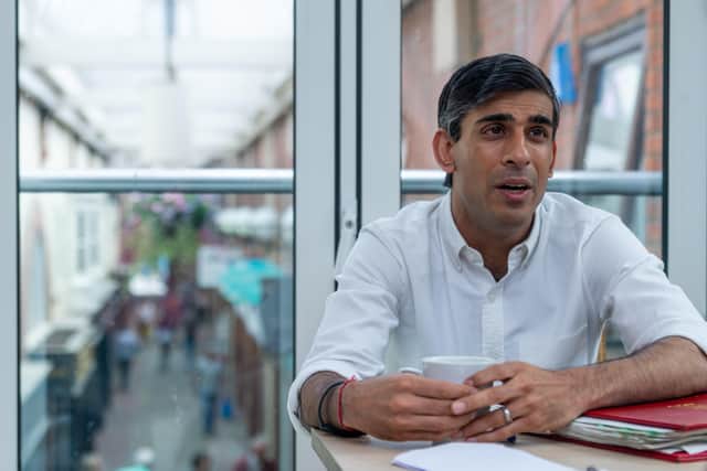 Rishi Sunak Chancellor of the Exchequer visiting  Northallerton, in North Yorkshire. Picture: James Hardisty.