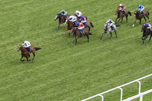 Long view: Dandalla ridden by Ben Curtis wins the Albany Stakes during Day Four of Royal Ascot at Ascot Racecourse on June 19. (Picture: Edward Whitaker/Pool via Getty Images)