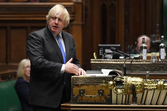 Boris Johnson addresses MPs on the lifting of the lockdown.