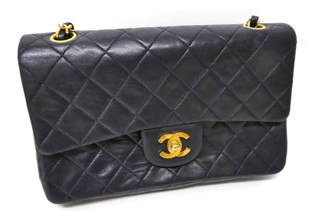At Tennants in Leyburn Chanel midnight blue quilted leather handbag (1989-1991) estimated at £1,200-1,800 in the Costume, Accessories and Textiles sale, to bid at the venue or at www.tennants.co.uk.