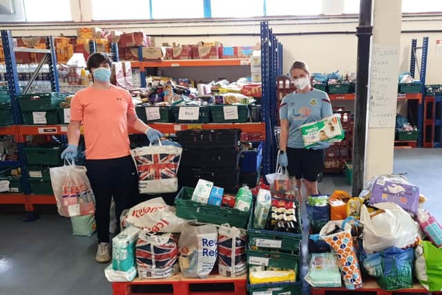 Food bank volunteers during the Covid-19 crisis.