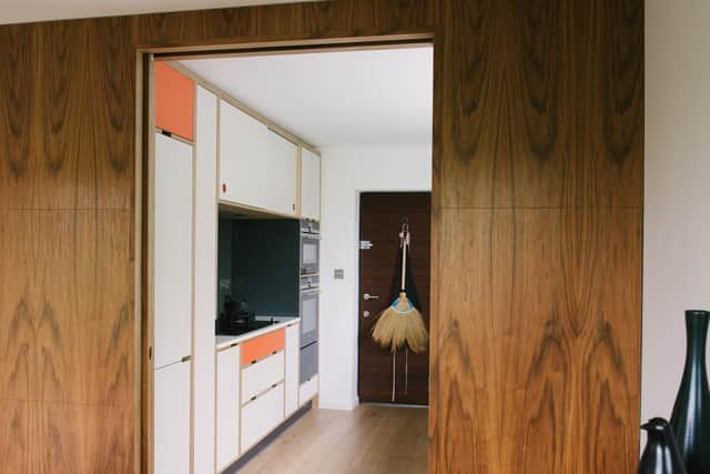 The birch ply and laminate kitchen designed by Jim and made by Wood and Wire in Hebden Bridge