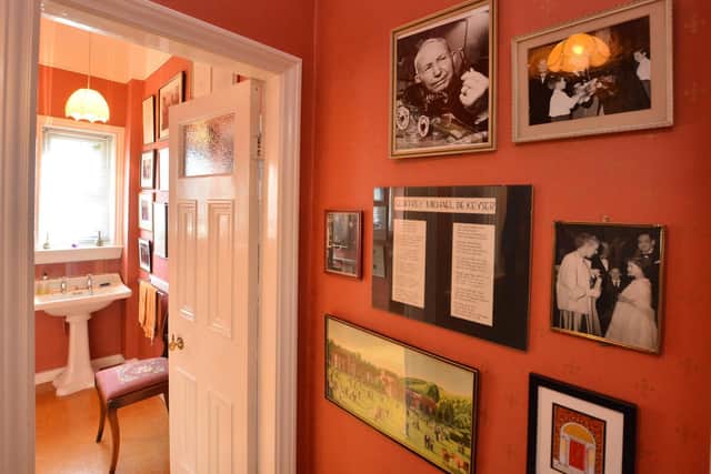 The downstairs cloakroom is lined with pictures of the famous people Dame Fanny met and who enjoyed her musical soirees