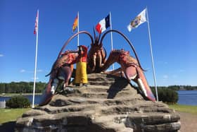 The giant lobster which greets visitors to Shediac in New Brunswick