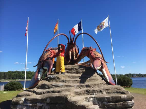 The giant lobster which greets visitors to Shediac in New Brunswick