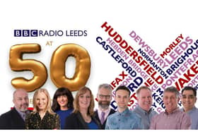 Tim Crowther, third from right, has worked for BBC Radio Leeds since the 1970s