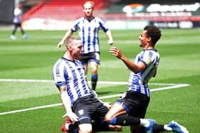 Sheffield Wednesday's Connor Wickham celebrates scoring his side's first goal. Picture: PA