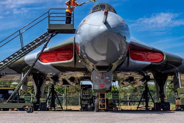 The Vulcan being cleaned