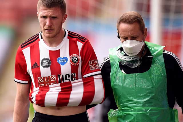 INJURY: John Lundstram went off injured after having a goal disallowed