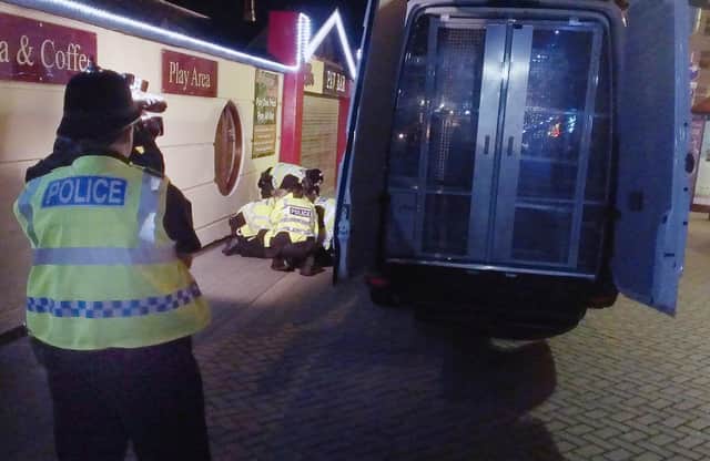 Police dealing with late night drinkers in Bridlington in 2011.