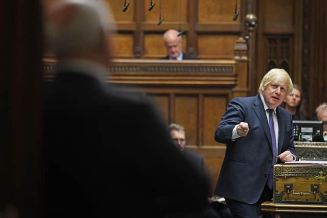 Boris Johnson speaking during Prime Minister's Questions