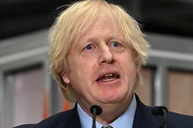 Boris Johnson during his 'Build, Build, Build' speech in the West Midlands earlier this week.