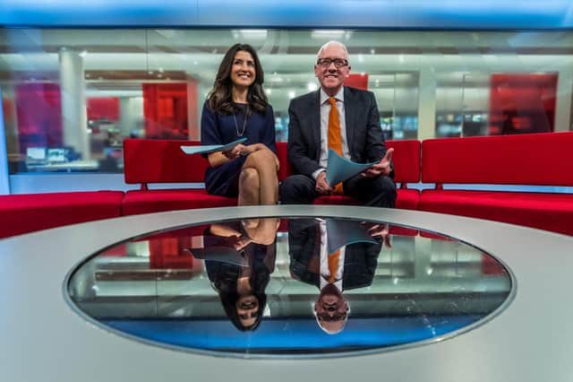 BBC Look North Presenters Amy Garcia, and Harry Gration. Picture: James Hardisty